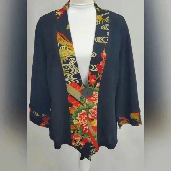 Soft Surroundings Oriental Asian Kimono Style Cardigan Size 1X - Picture 3 of 5